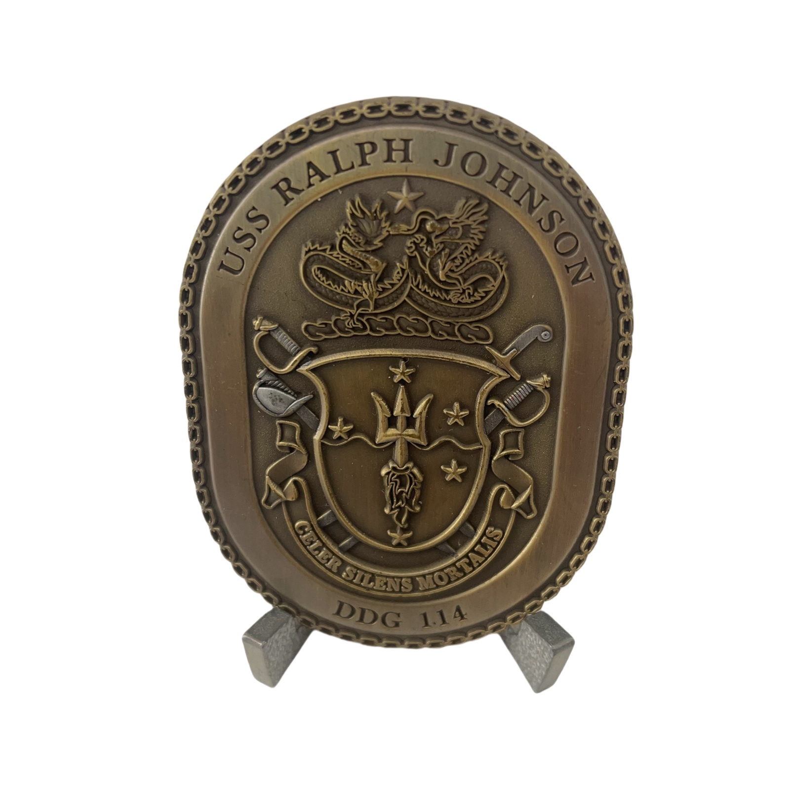 USS Ralph Johnson DDG1.14 Celer Silens Mortalis Navy Challenge Coin (3)