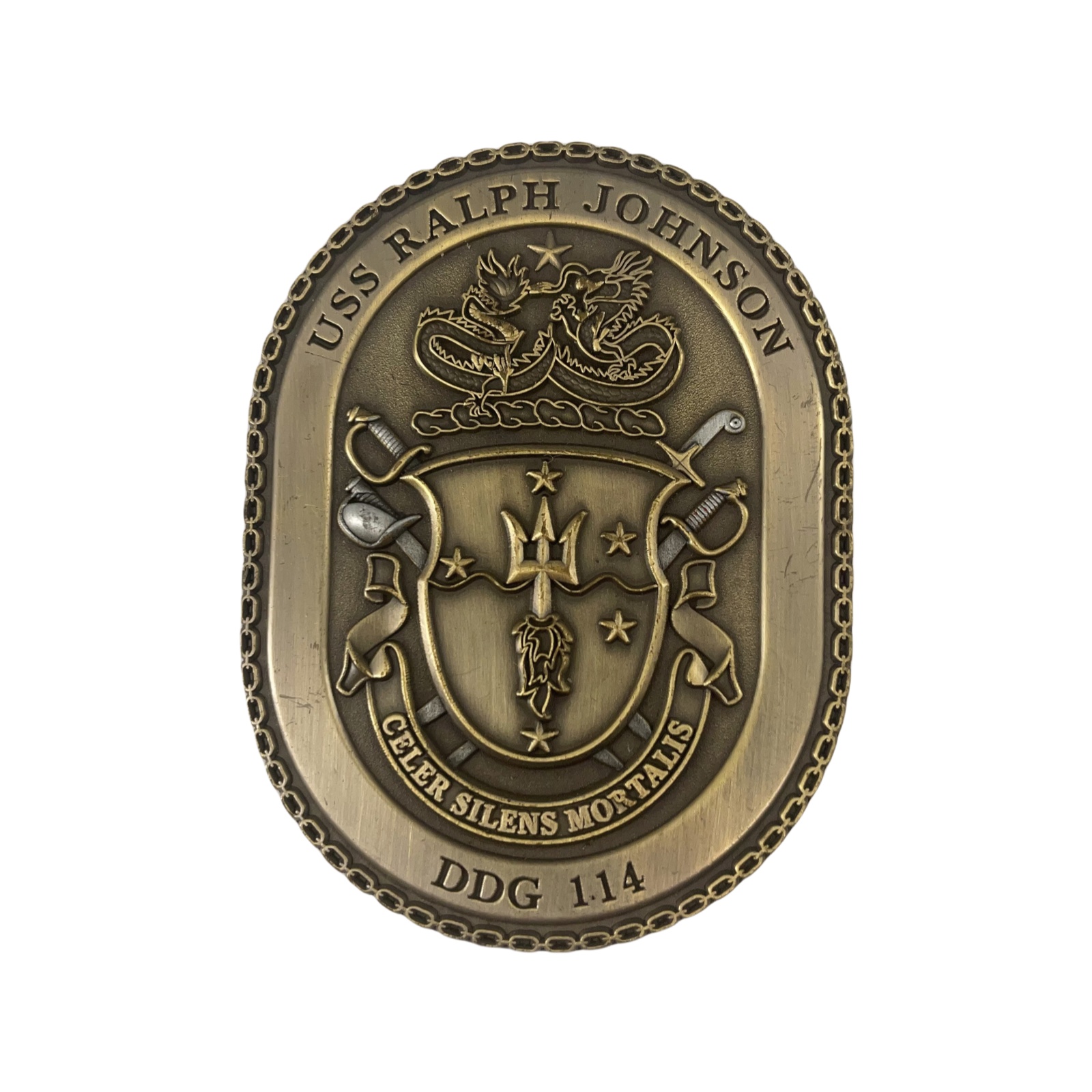 USS Ralph Johnson DDG1.14 Celer Silens Mortalis Navy Challenge Coin (4)