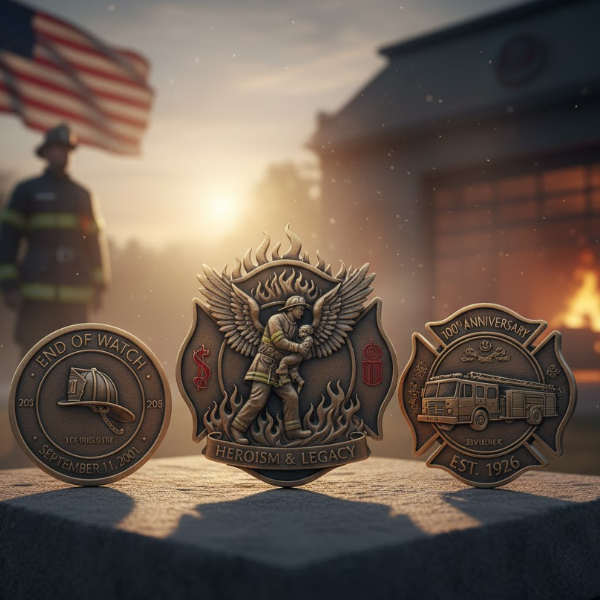 Commemorative Firefighter Challenge Coins