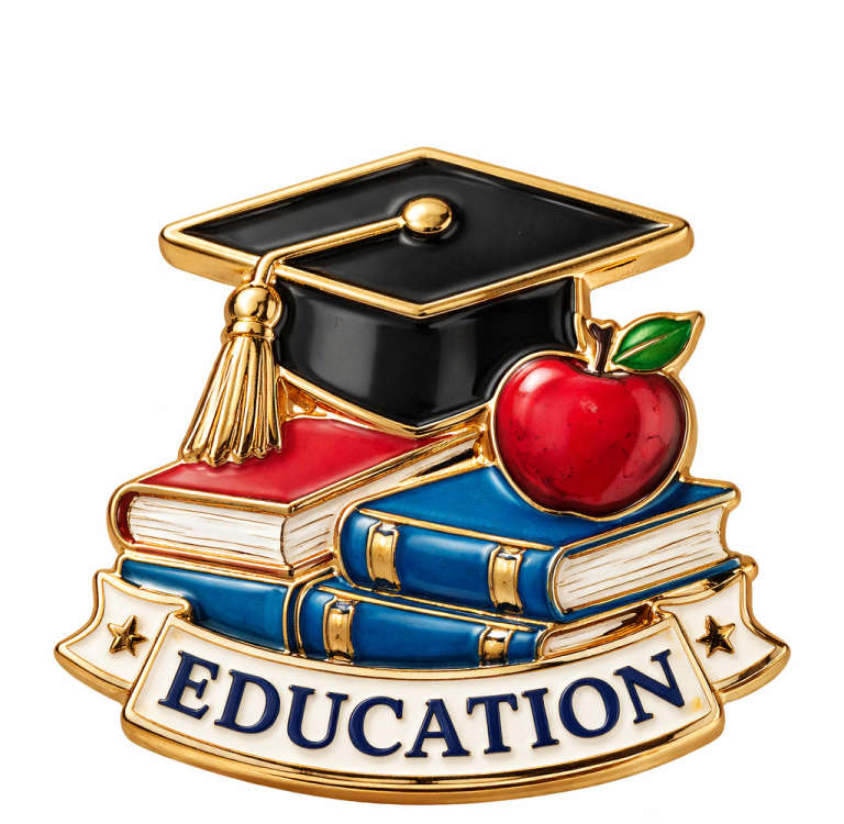 student achievement enamel pin