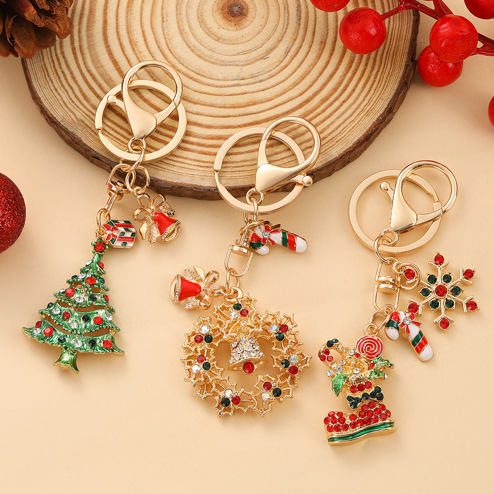 Cute festive Christmas keychain decoration