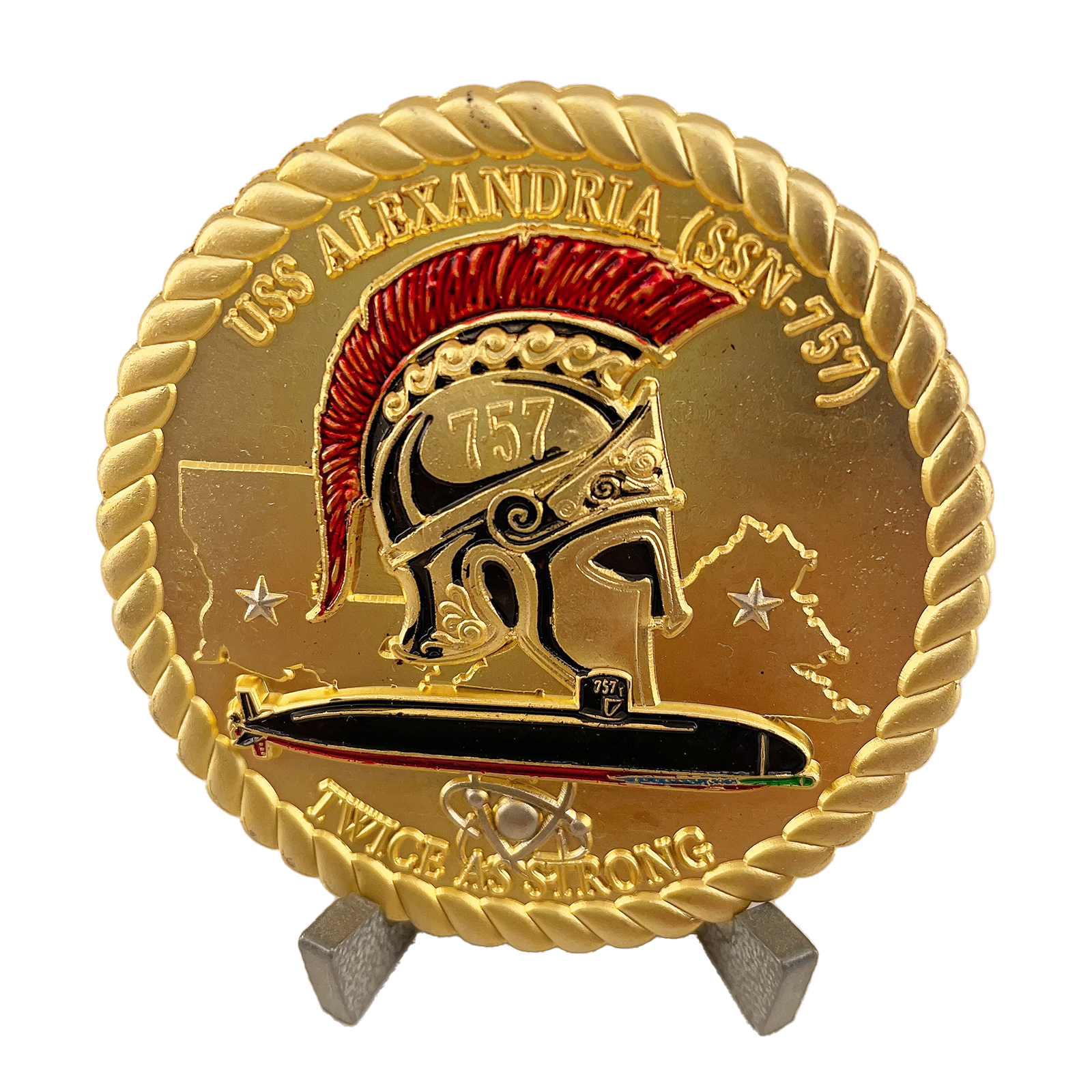 Official USS Alexandria SSN-757 Challenge Coin