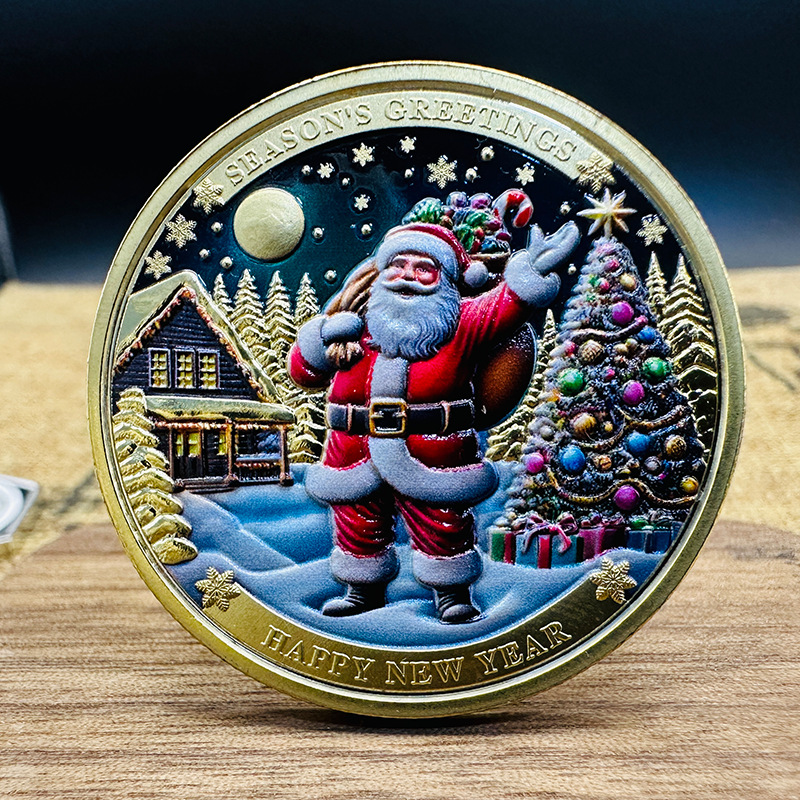 Custom enamel Christmas challenge coins