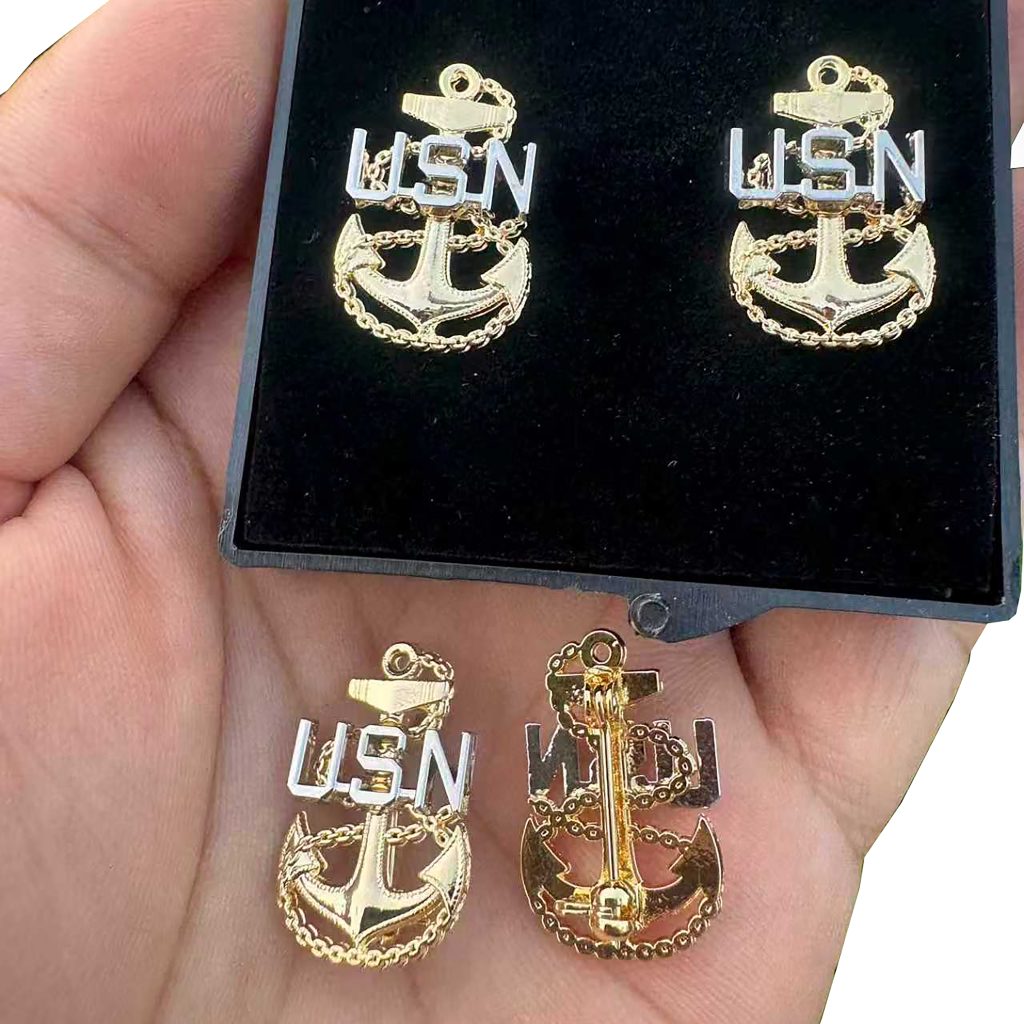 brand logo double plated pin