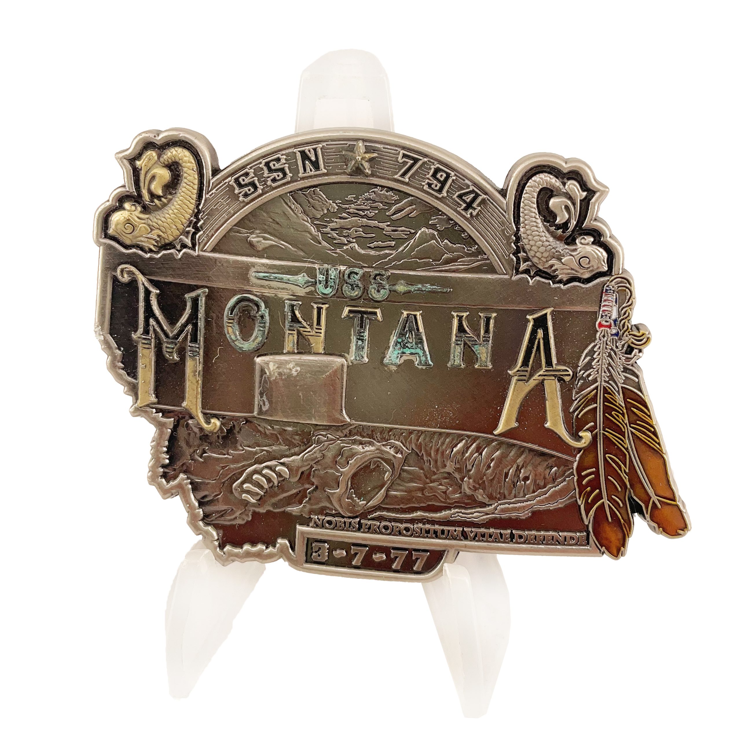 USS Montana Virginia Class Submarine Challenge Coin