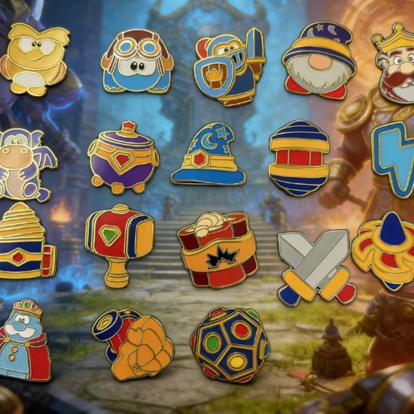 cartoon style gaming pins