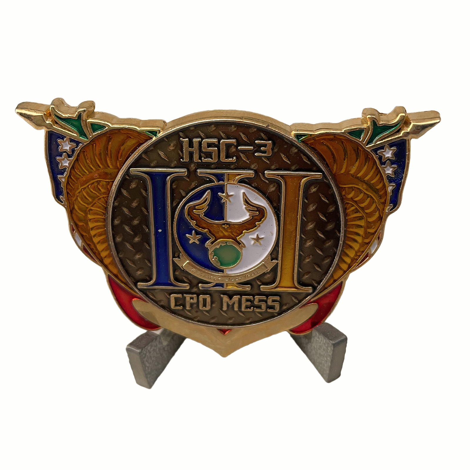 USN HSC-3 CPO MESS Hard Enamel Coin
