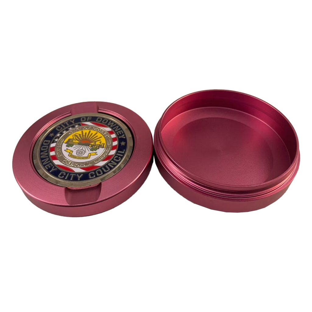 Downey City Council Challenge Coin Metal Storage Box