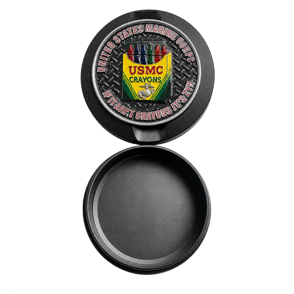 USMC Challenge Coin Metal Storage Box