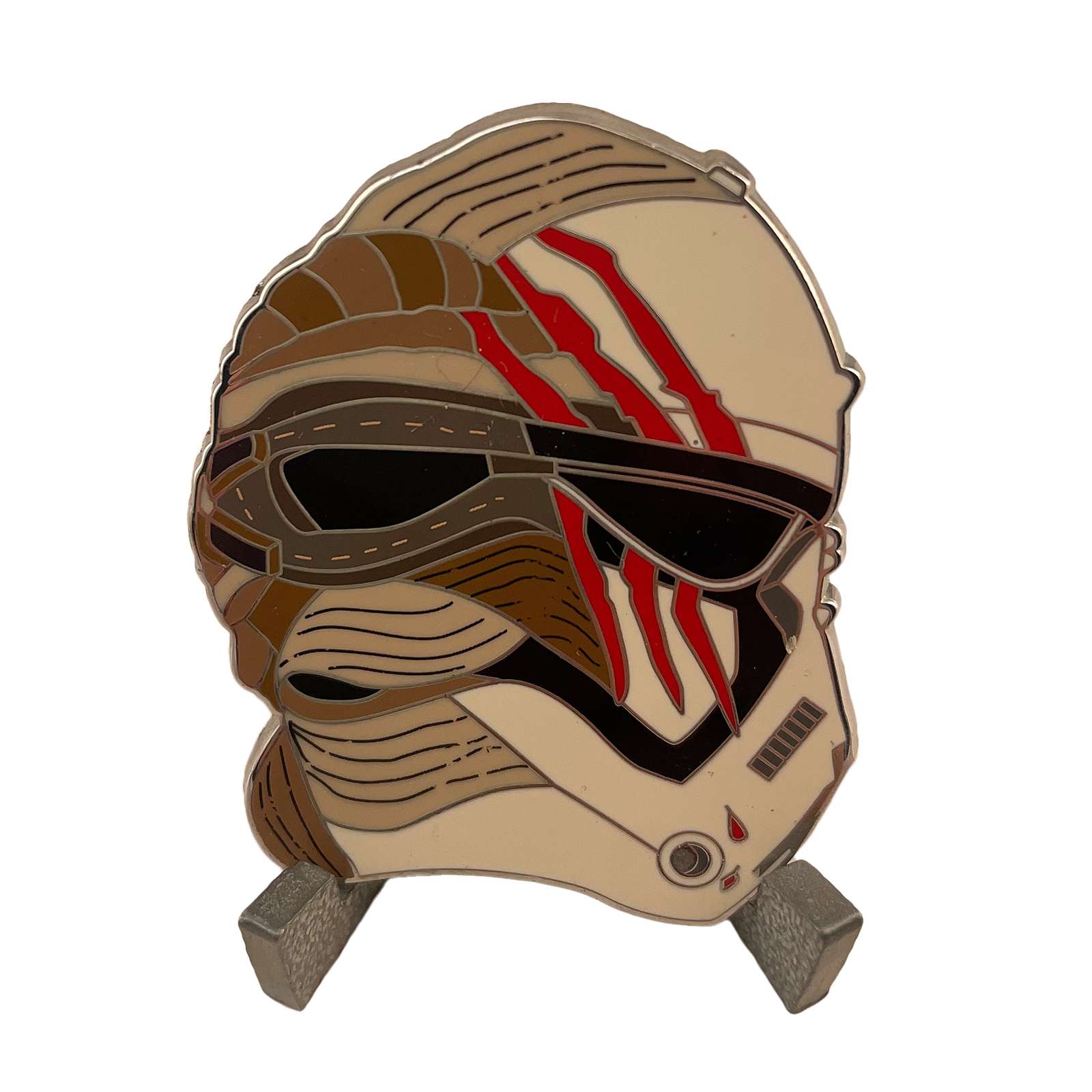 Battle-Damaged Helmet Lapel Pin