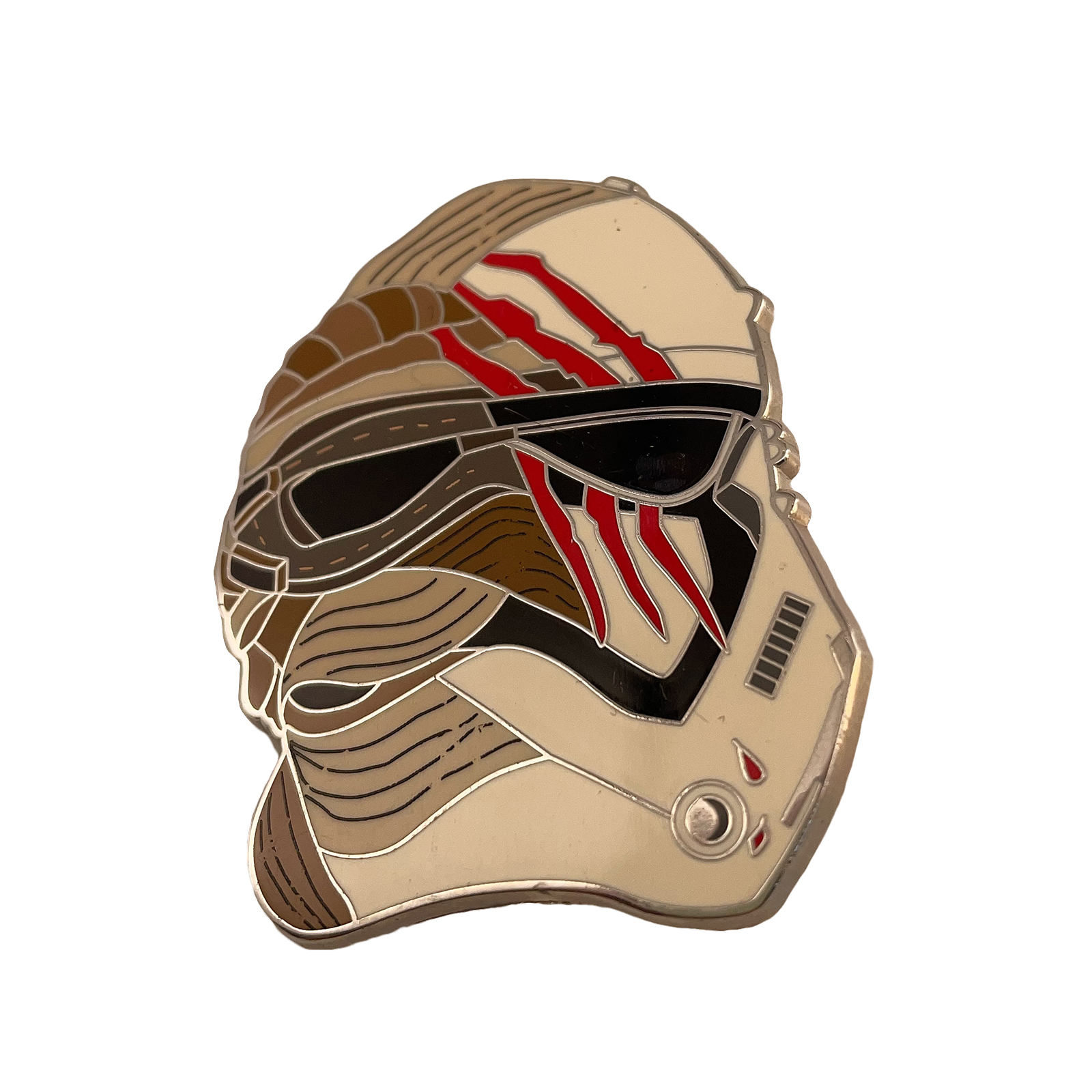 Battle-Damaged Helmet Lapel Pin