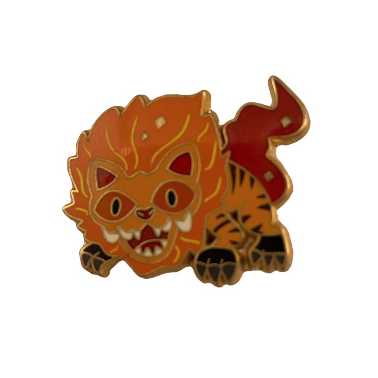 Cute Fire Lion Lapel Pin