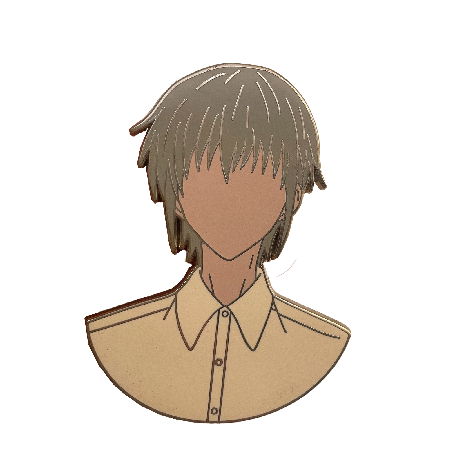 Faceless Anime Boy Enamel Pin