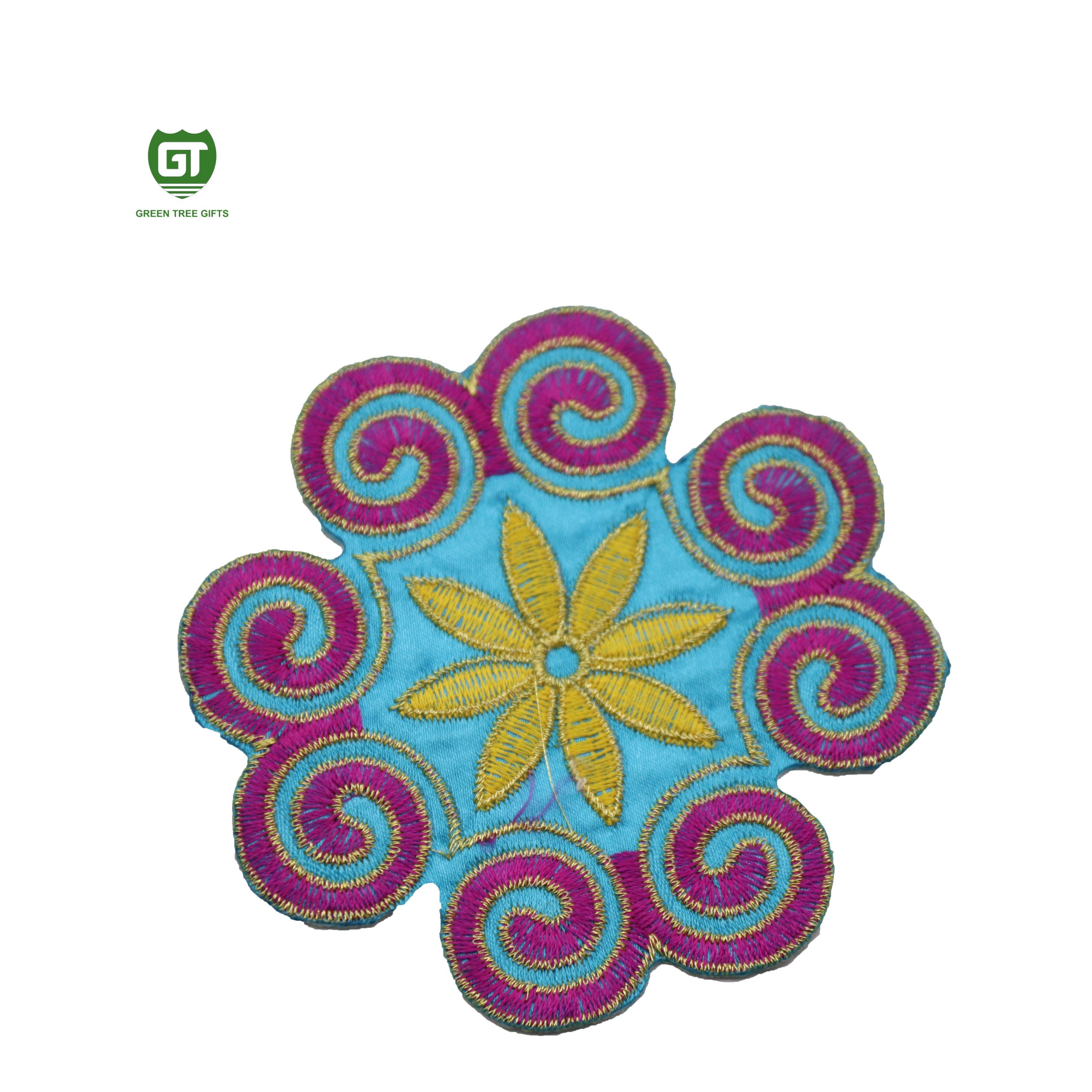 Boho Spiral Flower Embroidery Patches