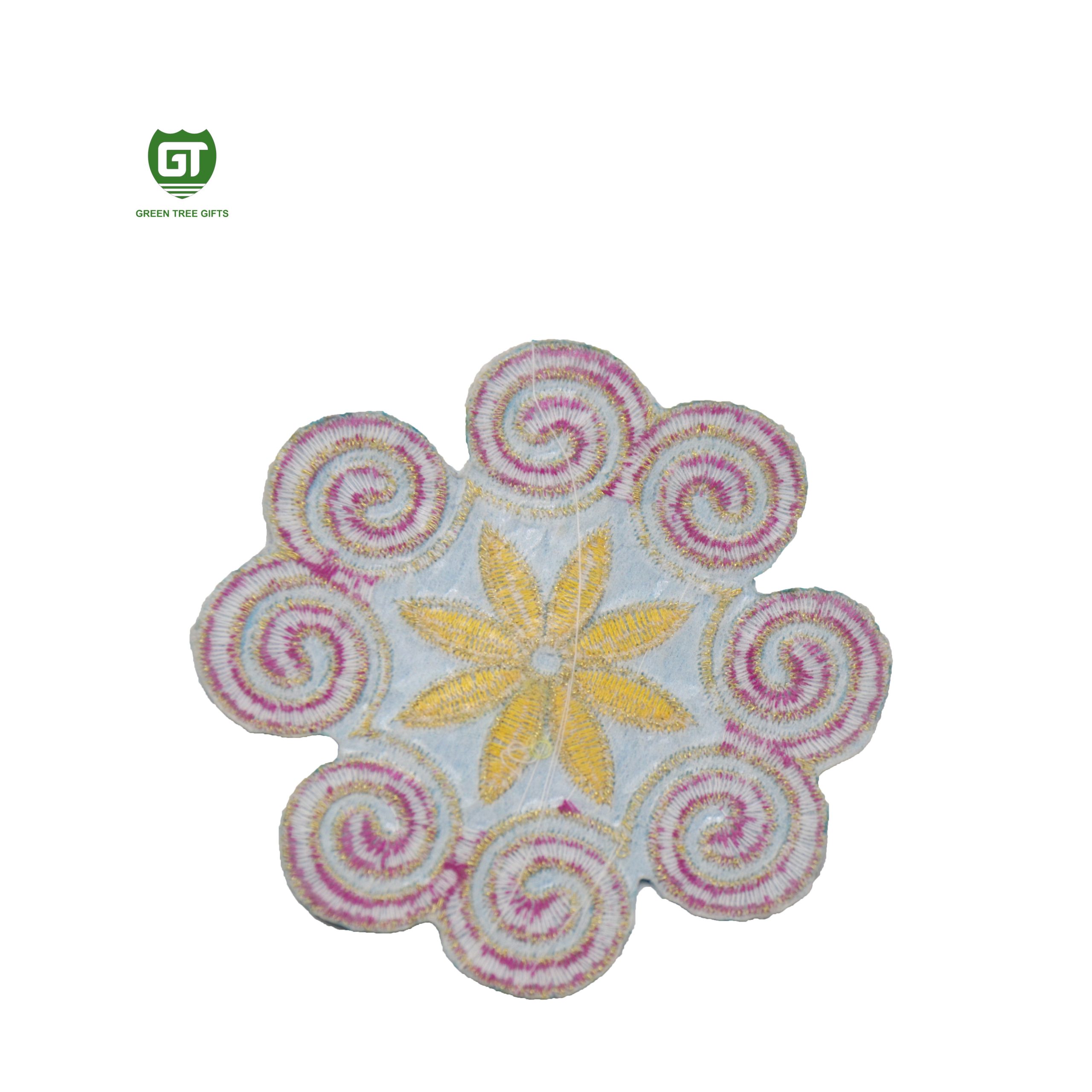Boho Spiral Flower Embroidery Patches
