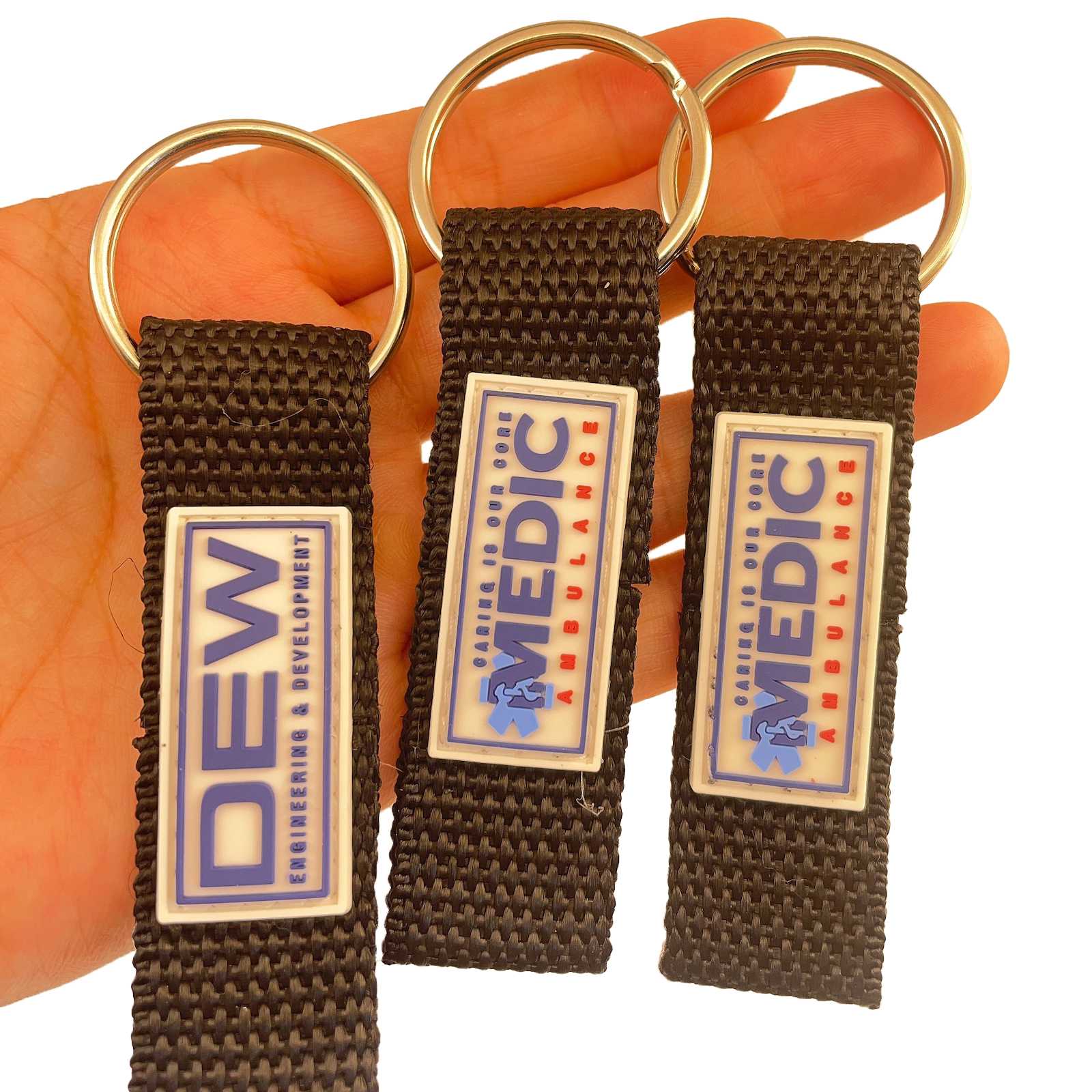 Custom Woven Strap PVC Keychain
