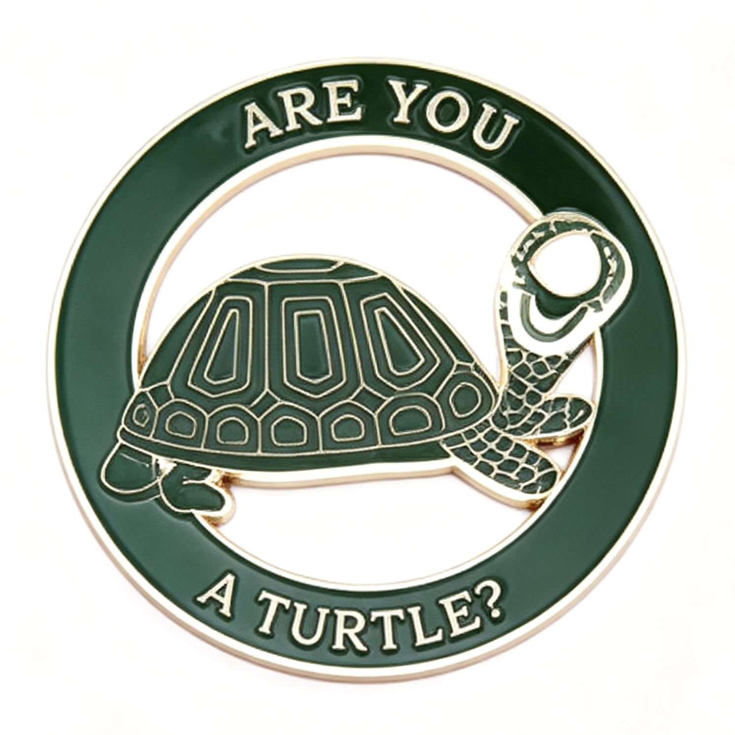 Funny Green Turtle Badge