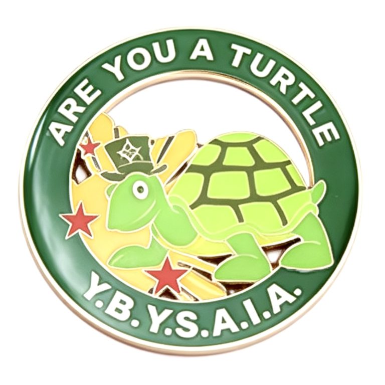 Funny Green Turtle Badge