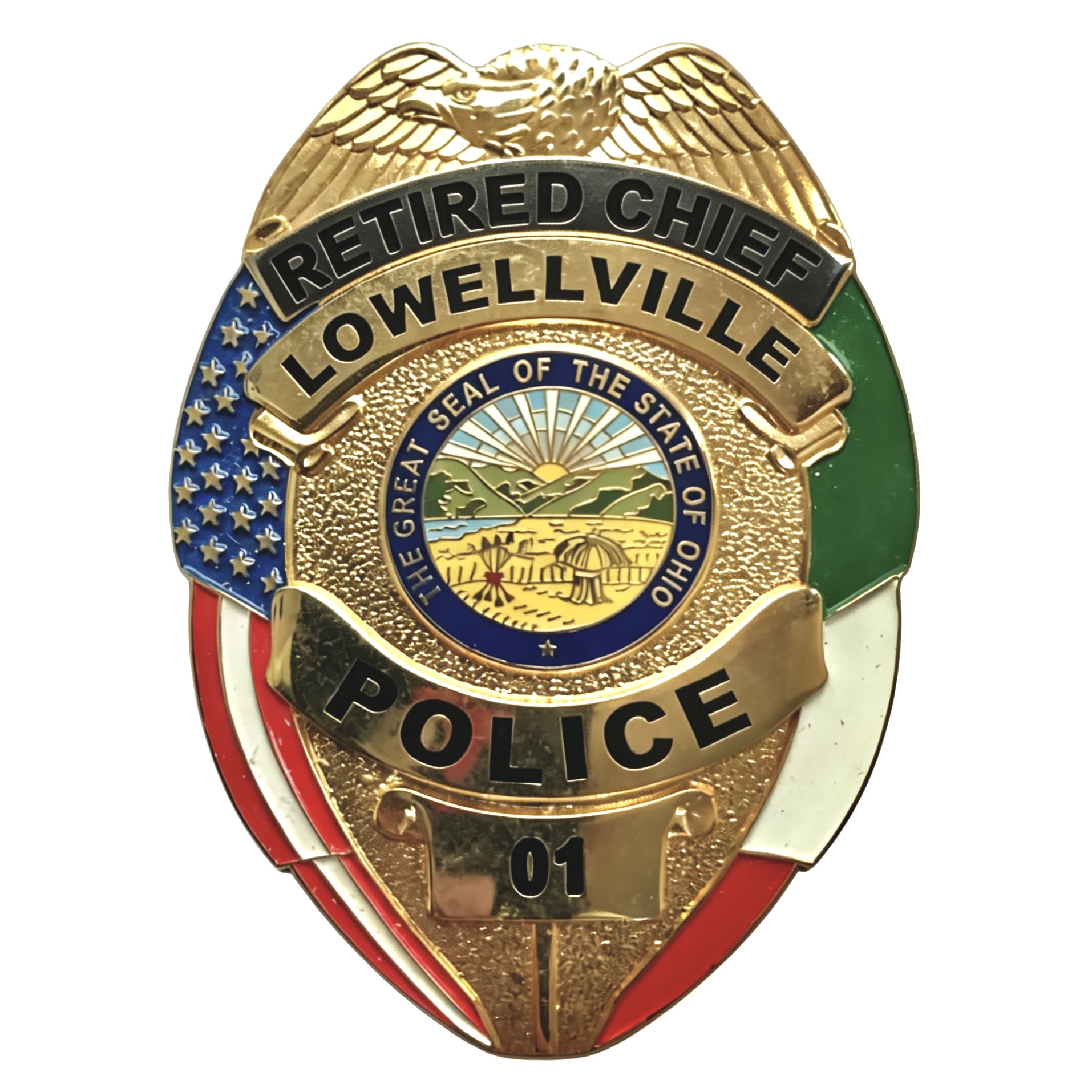 Lowellville Retired Chief 01 Badge